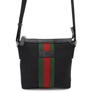 Gucci Sherry Canvas Shoulder Bag Web Black